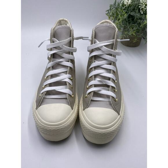 Converse Chuck Taylor All Star CTAS Lift Platform High 'String' Pale Putty Sz 6 - Picture 9 of 16
